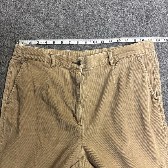 L.L. Bean Womens Size 12 Beige High Rise Cotton Corduroy Pants Retro Classic - Picture 2 of 7